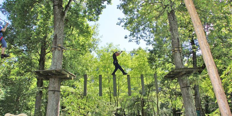 Boomklimparcours Parc Aventure La Gataudière dichtbij Laguna Lodge Résidence aan de Atlantische kust van Frankrijk