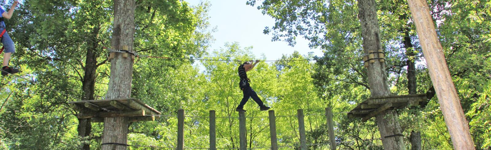 Boomklimparcours Parc Aventure La Gataudière dichtbij Laguna Lodge Résidence aan de Atlantische kust van Frankrijk