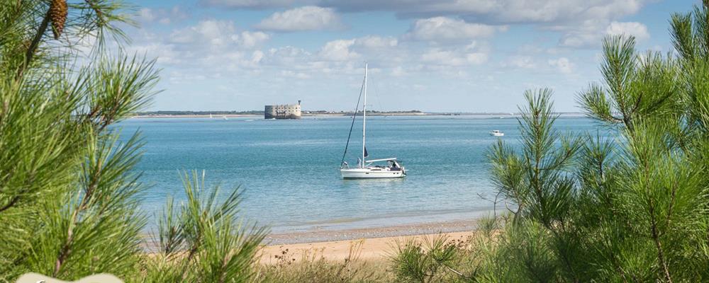Strand in Boyarville, Île d'Oléron, Atlantische kust, Frankrijk