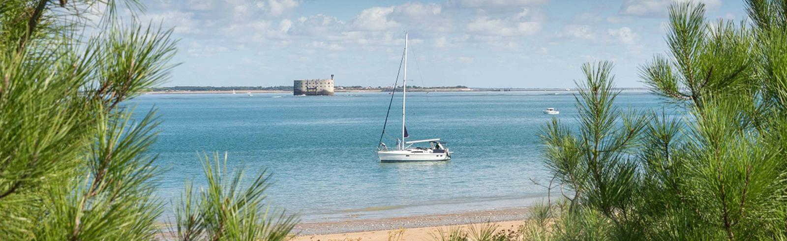 Strand in Boyarville, Île d'Oléron, Atlantische kust, Frankrijk