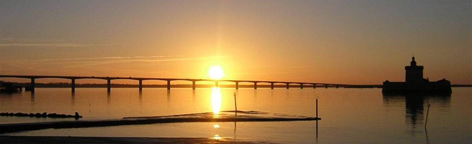 Zonsondergang -  Brug van Île d'Oléron - Atlantische kust - Frankrijk